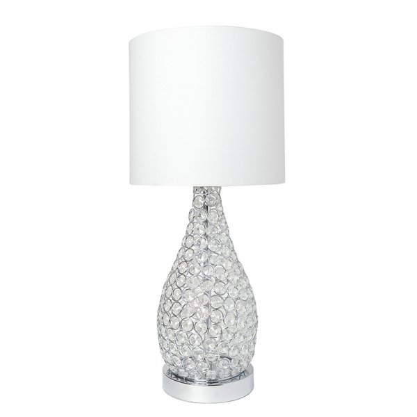 Elegant Designs Elipse Crystal Decorative Gourd Table Lamp, Chrome LT1052-CHR